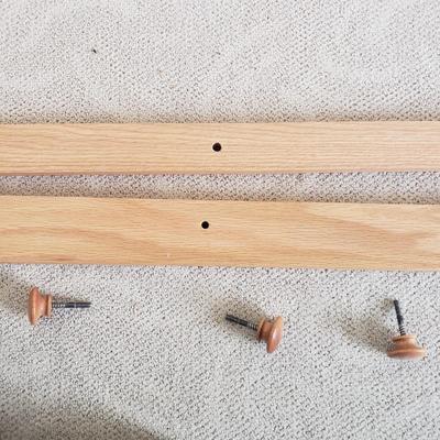 Oak Quilt Rack and Two Handmade Quilts (PB-KD)