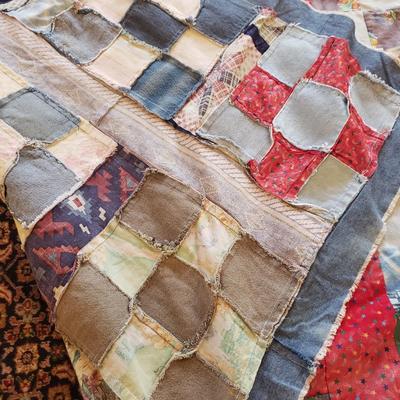 Oak Quilt Rack and Two Handmade Quilts (PB-KD)