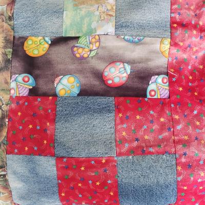 Oak Quilt Rack and Two Handmade Quilts (PB-KD)