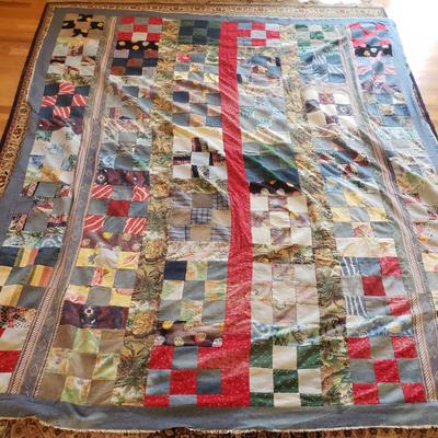 Oak Quilt Rack and Two Handmade Quilts (PB-KD)
