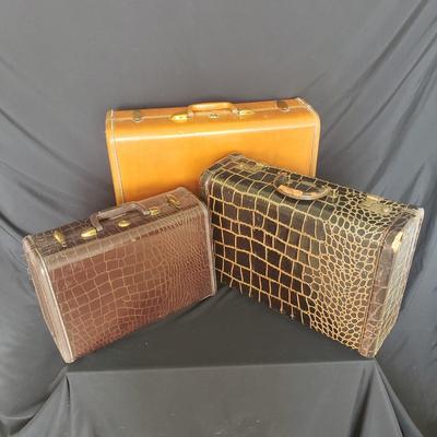 Three Vintage Samsonite and Hanco Suitcases (PB-KD)