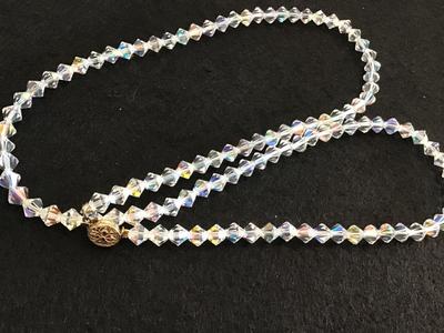 Gold Filled Clasp Aurora Borealis Crystal Necklace