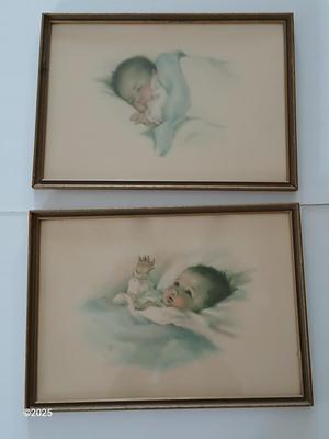 Awakening and A little bit of heaven framed Antique pictures by Bessie Pease Gutmann