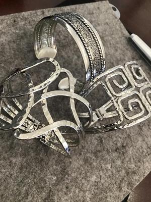 Lot Of Silver Tone Bracelets