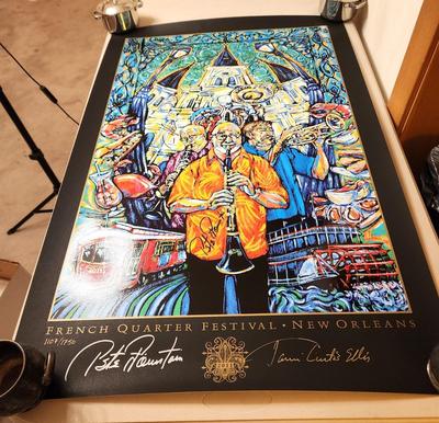 Lot #279 Unframed French Quarter Fest Poster 2011 - signed by all/numbered - 3 signatures