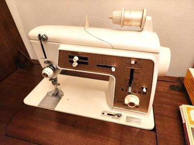 Lot #281 Vintage Golden Touch & Sew Sewing Machine in Cabinet - Model 630 - 1968