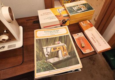Lot #281 Vintage Golden Touch & Sew Sewing Machine in Cabinet - Model 630 - 1968