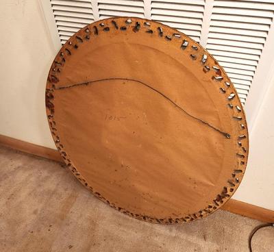 Lot #282 Vintage Gesso Frame Round Wall Mirror