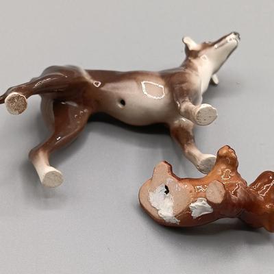 LOT 4: Hagen Renaker Dachshund Pup Lenk H1569, WhittleWare Wooden Dachshund, Occupied Japan Porcelain Dogs & More
