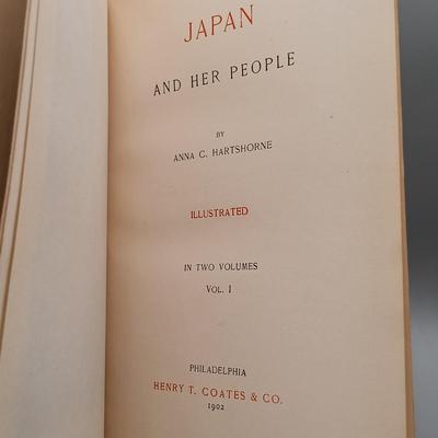 LOT 9 Japan and Her People Volumes I & II by Anna C. Hartshorne 1902