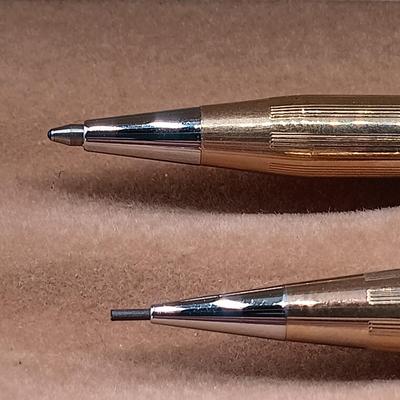 LOT 13: Cross OXY 10K Gold-Filled Electroplated Set of (2) w/ 1/20th 14K (3) and 10K (1) Gold-Filled Pens and Mechanical Pencils