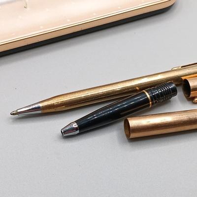 LOT 13: Cross OXY 10K Gold-Filled Electroplated Set of (2) w/ 1/20th 14K (3) and 10K (1) Gold-Filled Pens and Mechanical Pencils