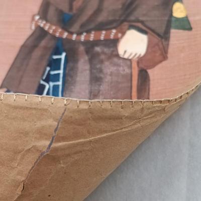 LOT 14: Set of (4) Japanese Silk Paintings with a Chinese Rice Paper Painting