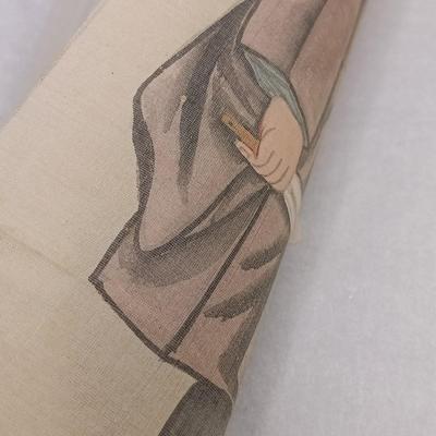 LOT 14: Set of (4) Japanese Silk Paintings with a Chinese Rice Paper Painting