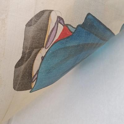 LOT 14: Set of (4) Japanese Silk Paintings with a Chinese Rice Paper Painting