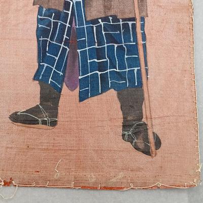 LOT 14: Set of (4) Japanese Silk Paintings with a Chinese Rice Paper Painting