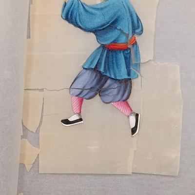 LOT 14: Set of (4) Japanese Silk Paintings with a Chinese Rice Paper Painting