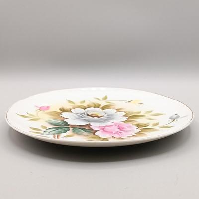 LOT 15: Vintage Kashmir Rose Hand-Painted Plates and Pedestal Dish