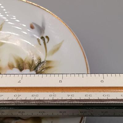 LOT 15: Vintage Kashmir Rose Hand-Painted Plates and Pedestal Dish