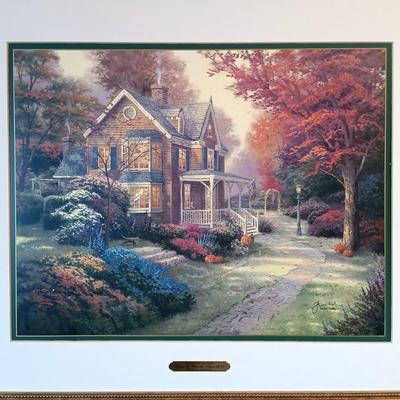 LOT 16: Thomas Kinkade Signed and Numbered Victorian Autumn Print w/ COA