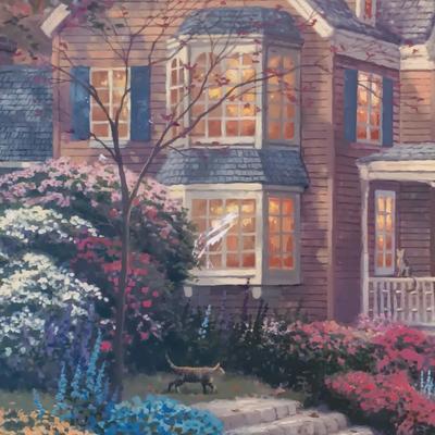 LOT 16: Thomas Kinkade Signed and Numbered Victorian Autumn Print w/ COA