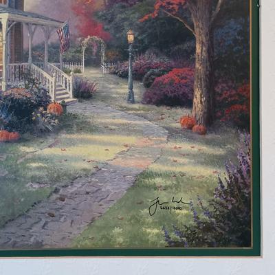 LOT 16: Thomas Kinkade Signed and Numbered Victorian Autumn Print w/ COA