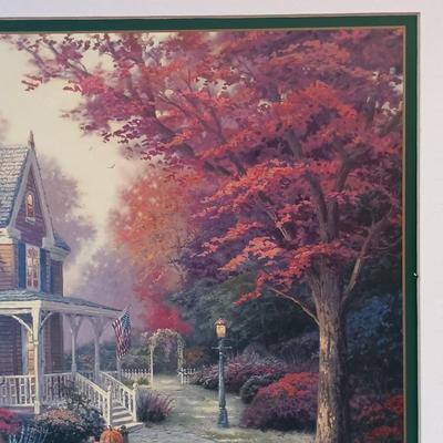 LOT 16: Thomas Kinkade Signed and Numbered Victorian Autumn Print w/ COA