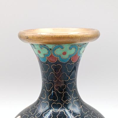 LOT 17: Vintage 5" Cloisonne Floral Vase