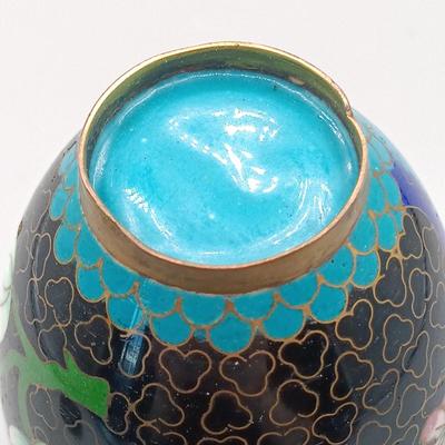 LOT 17: Vintage 5" Cloisonne Floral Vase