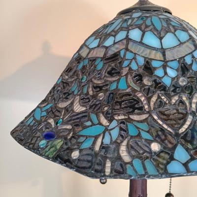 LOT 101B: Blue Stained-Glass Tiffany-Style Lamp