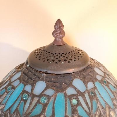 LOT 101B: Blue Stained-Glass Tiffany-Style Lamp