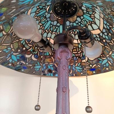 LOT 101B: Blue Stained-Glass Tiffany-Style Lamp