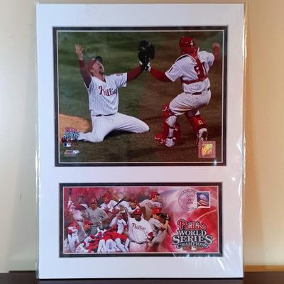 LOT 106B: Phillies 1993 National League Champions Plaque, Signed Photo of Johnny Callison, 2008 World Series Champions Plaque & More