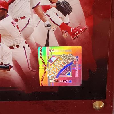 LOT 106B: Phillies 1993 National League Champions Plaque, Signed Photo of Johnny Callison, 2008 World Series Champions Plaque & More