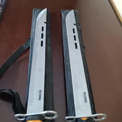 LOT 107B: Set of (2) Tanto Knives 22" w/ Kanji on Blades