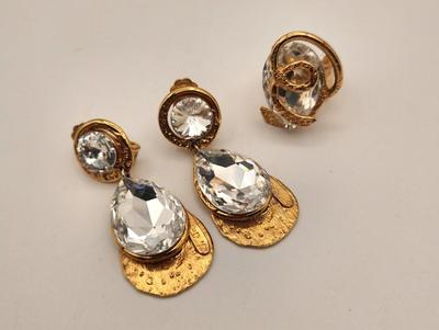 Lot #296 Artisan Ring and Clip Earring Set - Blingy!
