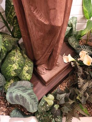 Lot #298 Church-Sized Carved Wooden Blessed Virgin Mary Statue