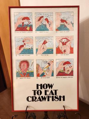 Lot #300 How to Eat Crawfish Print - Framed