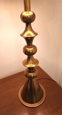 Lot #302 Mid Century Modern Lamp - original shade/brass base