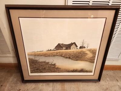 Lot #303 Lithograph "Old Georgia Farmhouse" by listed artist Butler Brown - hand signed