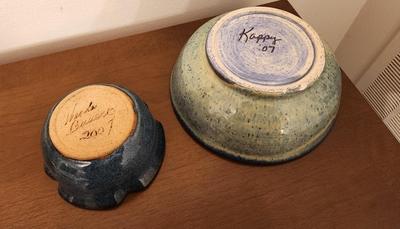 Lot #305 Lot of 2 pieces studio pottery - signed