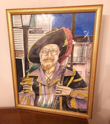Lot #306 Original portrait of Pete In a Half Fast costume - Likely Pirate LaPete - framed