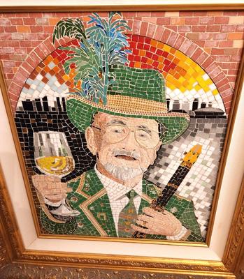 Lot #313 Large Original Mosaic - Pete Portrait - Virone Studio Modern Mosaics