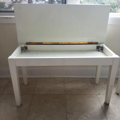 Two White Matching Benches w/ Storage (PB-KD)