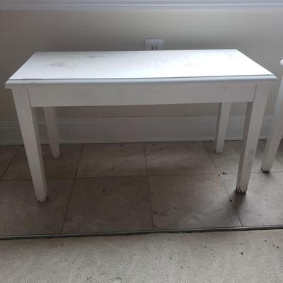 Two White Matching Benches w/ Storage (PB-KD)