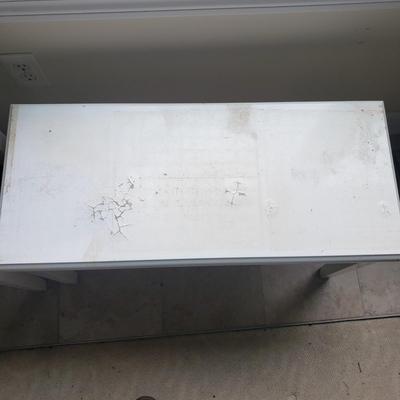 Two White Matching Benches w/ Storage (PB-KD)
