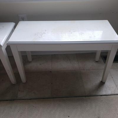 Two White Matching Benches w/ Storage (PB-KD)