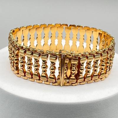 LOT 129J: 18K Gold 7.5" Bracelet - Marked 282VI 750 - 38 Grams