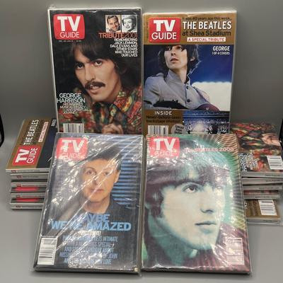 LOT 133B: Vintage Beatles TV Guide Magazines - All Four Beatles 2000 Covers + "White Album" Cover and More