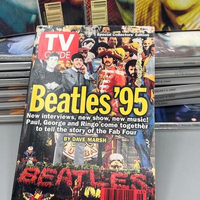 LOT 133B: Vintage Beatles TV Guide Magazines - All Four Beatles 2000 Covers + "White Album" Cover and More